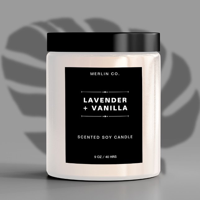 Nouveau Sticker Étiquette Black Modern Candle (Créateur téléchargé)