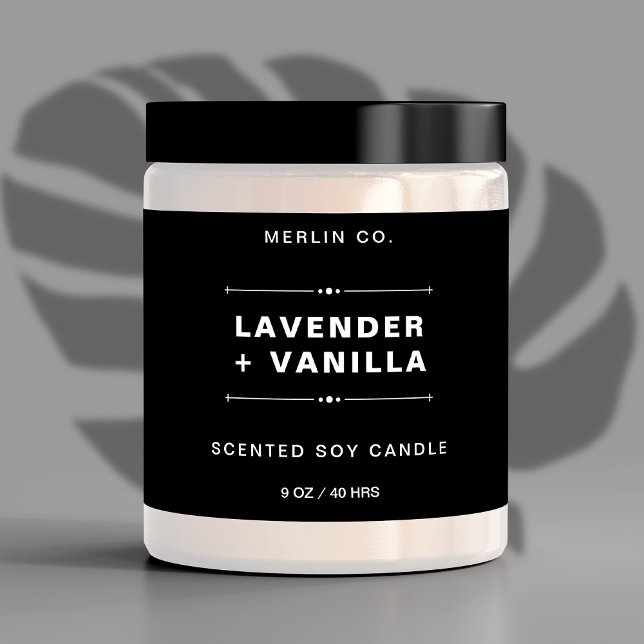 Nouveau Sticker Étiquette Black Modern Candle (Créateur téléchargé)