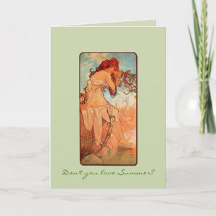 Nouveau Summer Girl Solstice Carte de voeux