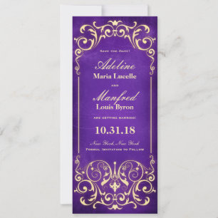 Nouveau Victorian: Gold & Aubergine Save the Date