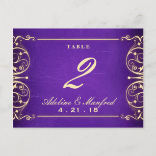 Nouveau Victorian Gold & Eggplant Numéro de table