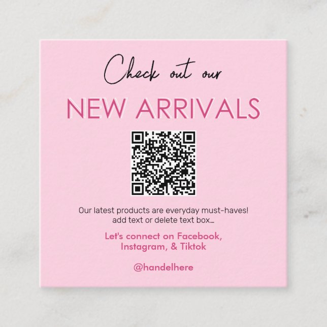 Nouveaux arrivants Code QR Carte de visite (Devant)