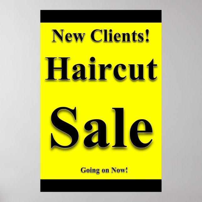 Nouveaux clients Haircut Vente Beauté Salon Poster (Devant)