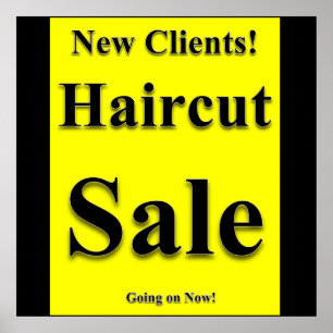 Nouveaux clients Haircut Vente Poster Matte