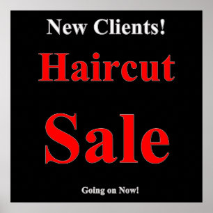 Nouveaux clients Haircut Vente Poster Matte