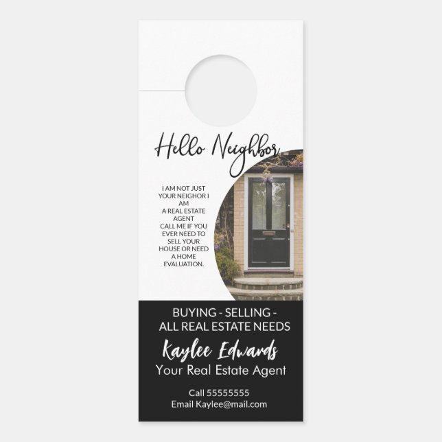 Nouvel affichette de porte de l'agent immobilier (Devant)