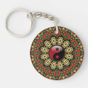 Nouvel âge Yin Yang Batik Fleur géométrique Nouvel