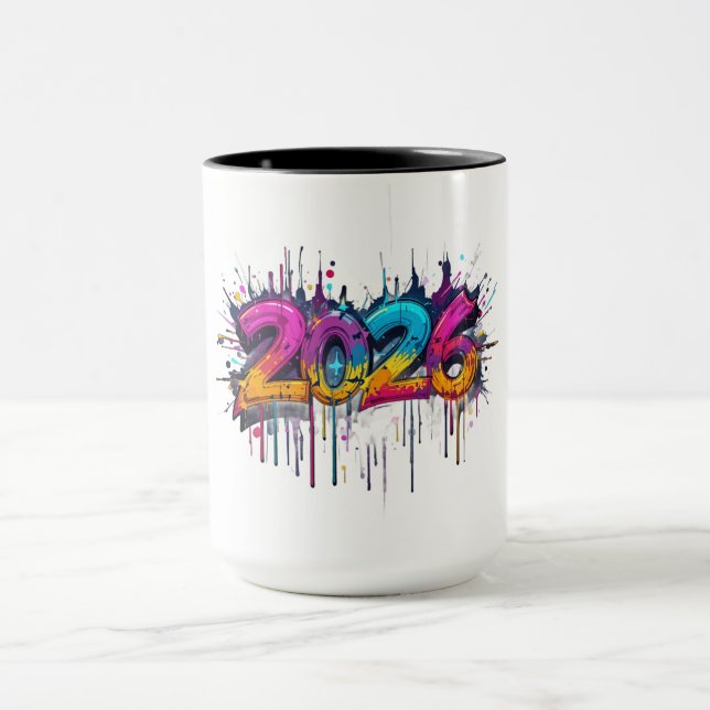 Nouvel an 2026 Mug Célébrer l'année prochaine cade (Centre)