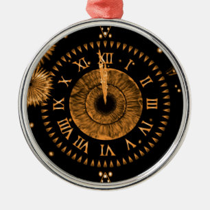 Nouvel An Bronze Iris Horloge métal ornement