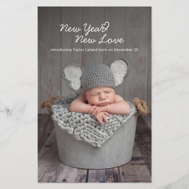 Nouvel An Carte de Faire-part photo pour bébé Amou (Devant)