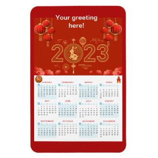 Nouvel an chinois 2023 Calendrier de lapin Magnet 