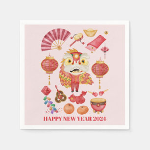 Nouvel An chinois de la serviette en papier dragon
