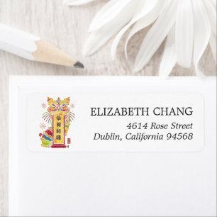Nouvel An Chinois Étiquette de Adresse de Retour