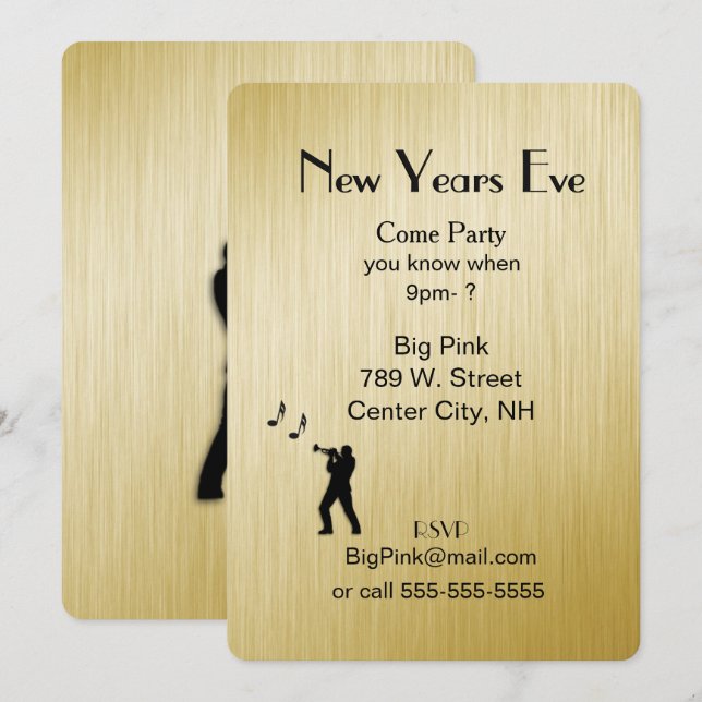 Nouvel An Eve Party Invitation (Devant / Derrière)
