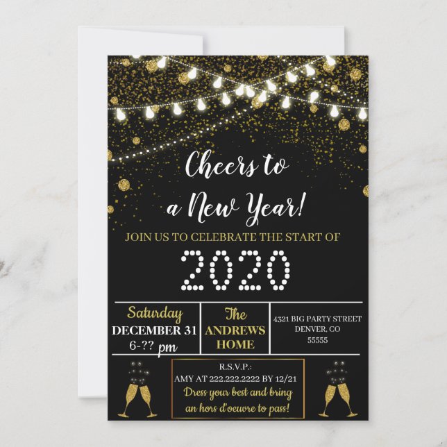 Nouvel An Eve Party Invitation (Devant)