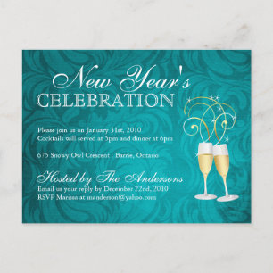 Nouvel An Eve Party Invitations Cartes postales