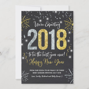 Nouvel An Faire-part de grossesse Nouvel An 2018