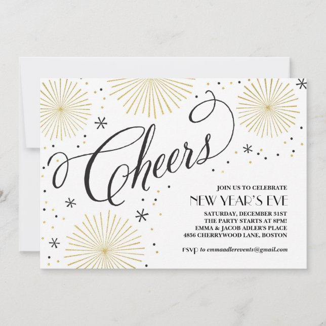 Nouvel An, fête du Nouvel An, invitation (Devant)