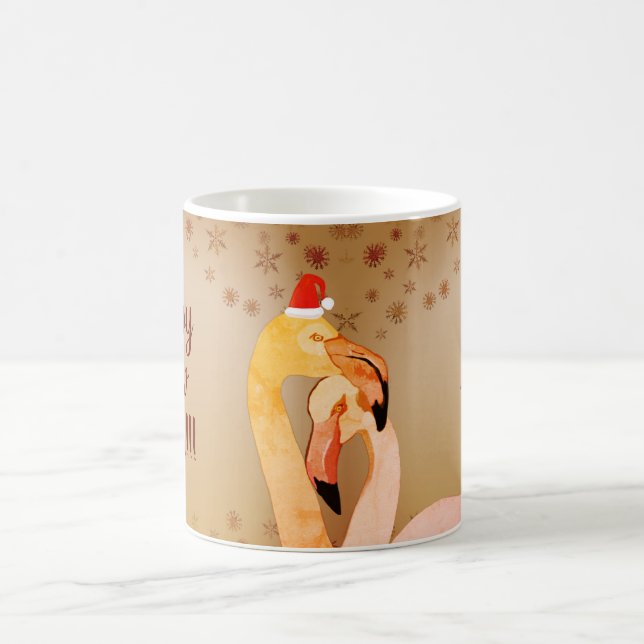 Nouvel An, Flamant rose Oiseaux Mug (Centre)