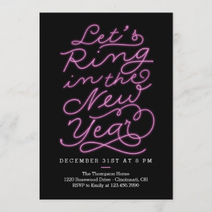 Nouvel An Glow New Year's Eve Party Invitation