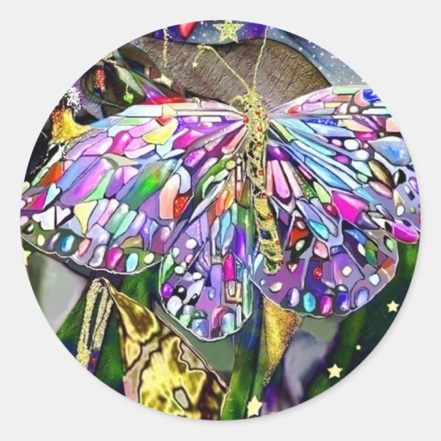 Nouvel an Gold Leaf Butterly, autocollants (Devant)