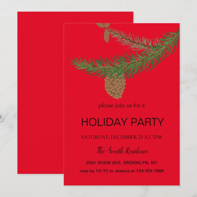 Nouvel An le pin est un mammifère Invitation (Devant / Derrière)