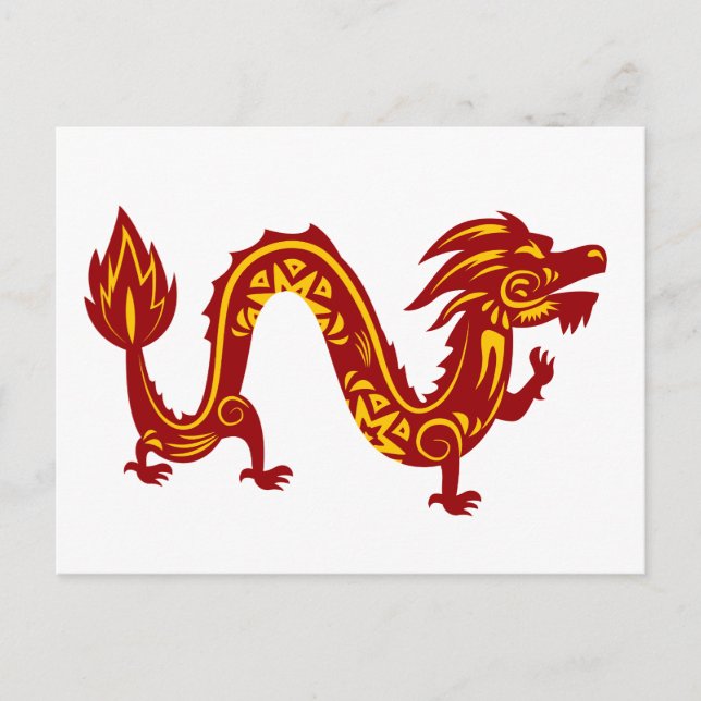 Nouvel An Lunaire De Dragon Zodiac Animal Carte Po (Devant)
