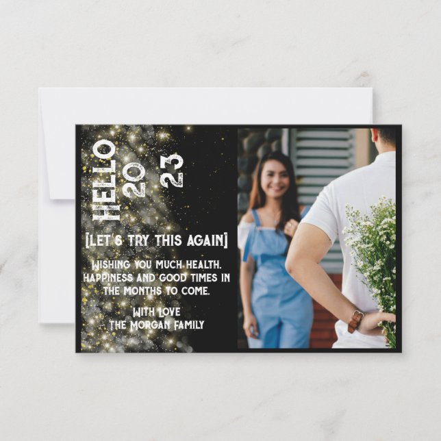 Nouvel an moderne Custom Holiday Photo Merci (Devant)