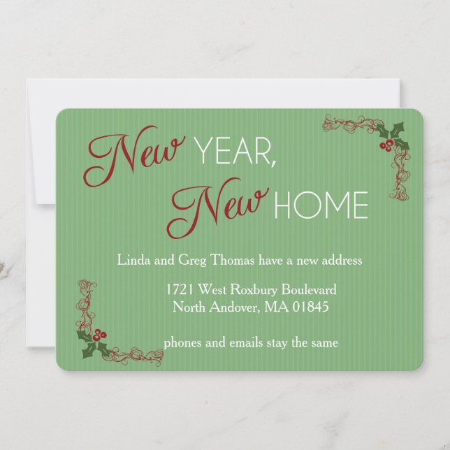 Nouvel An, Nouveau Accueil Noël Faire-part de démé (Devant)