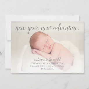 Nouvel An Nouvel Aventure Faire-part de naissance 