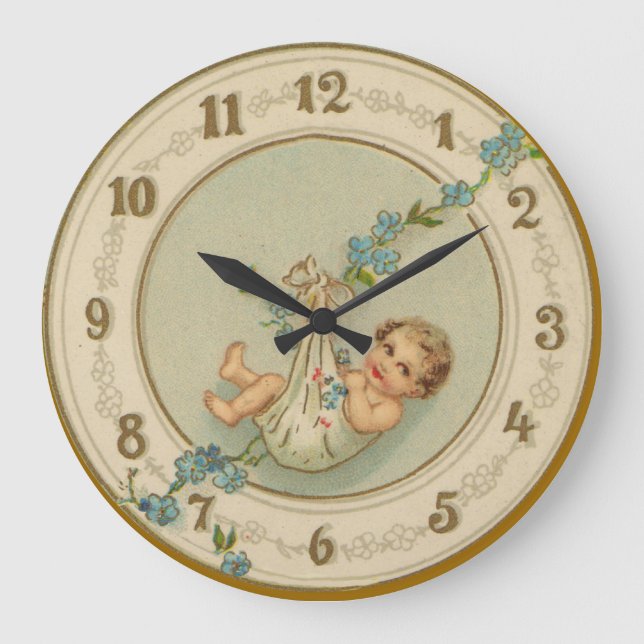 Nouvel An vintage Horloge Bébé (Recto)