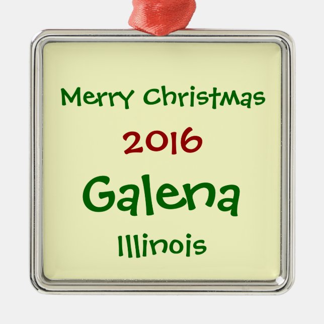 NOUVEL ORNEMENT 2016 DE JOYEUX NOËL DE L'ILLINOIS (Devant)
