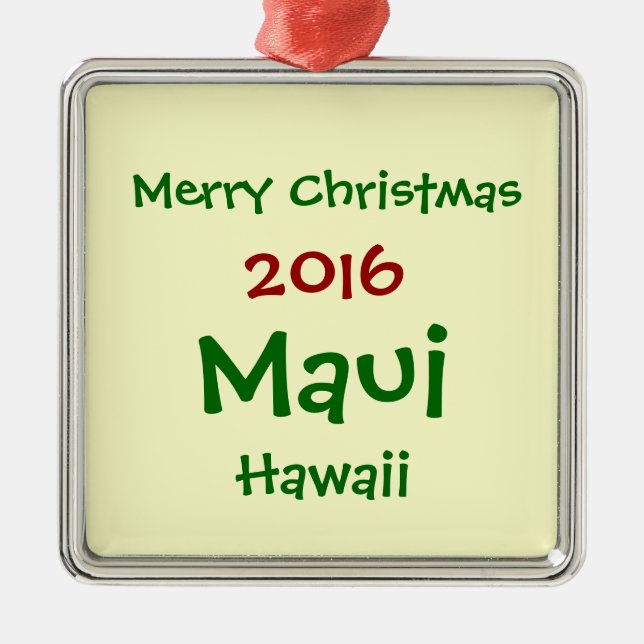 NOUVEL ORNEMENT 2016 DE VACANCES DE NOËL DE MAUI (Devant)