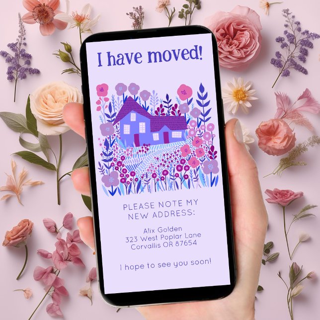 Nouvelle adresse Accueil Cute Farmhouse Carte sans (New Home Address Change We Have Moved Cute Rustic Farmhouse Tree-Free eCard Digital Announcement)