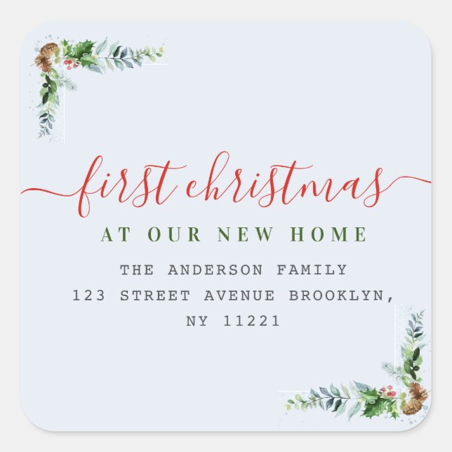 nouvelle adresse autocollant de noël (Devant)
