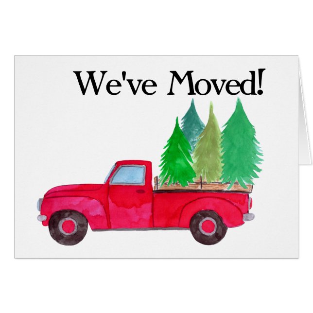 Nouvelle adresse Camion de collecte rétro rouge (Devant horizontal)