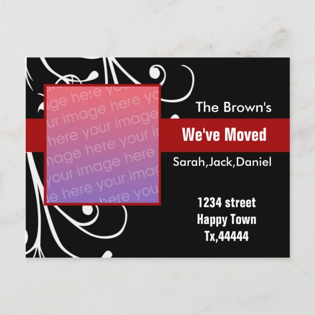 Nouvelle adresse carte postale (Devant)