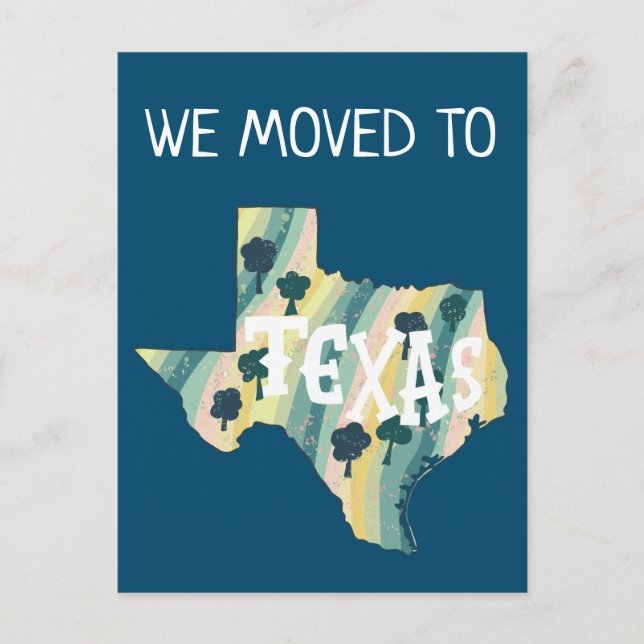 NOUVELLE ADRESSE Déplacement de l'état TEXAS Carte (Devant)
