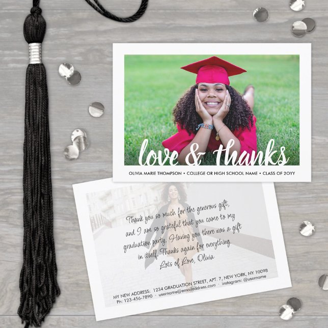Nouvelle adresse du diplômé Amour & Merci Graduati (Créateur téléchargé)