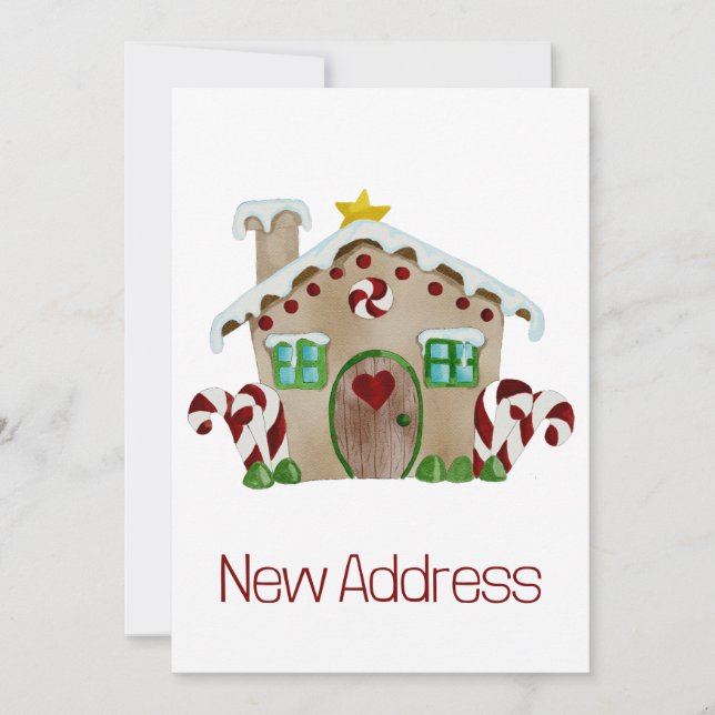 Nouvelle adresse Gingerbread House Invitation (Devant)