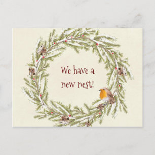 nouvelle adresse hivernal noël robin carte postale