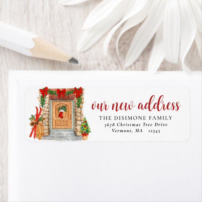 Nouvelle adresse Noël Fête de la porte d'entrée Mo (En situation)