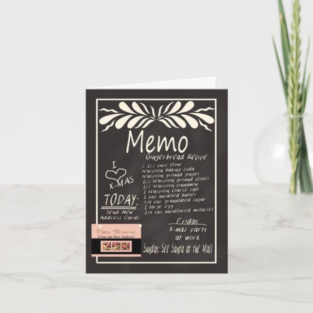 Nouvelle adresse Tableau noir - Carte de Noël (Devant)