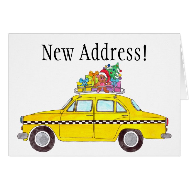 Nouvelle adresse Taxi cabine jaune Cadeaux de Noël (Devant horizontal)