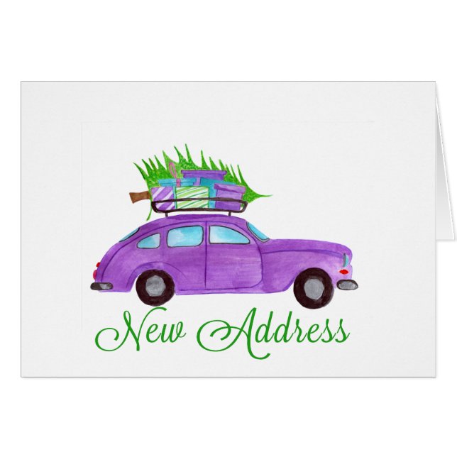 Nouvelle adresse Voiture de Noël classique (Devant horizontal)