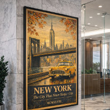 Nouvelle affiche de voyage vintage de New York | P