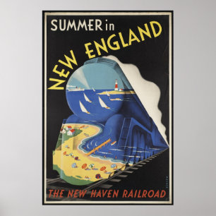 Nouvelle-Angleterre Poster Vintage voyage Annonces