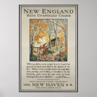 Nouvelle-Angleterre Poster Vintage voyage Annonces