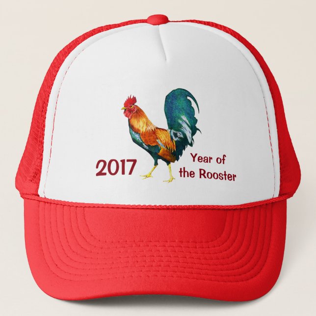 Nouvelle année chinoise du casquette 2017 de coq (Devant)