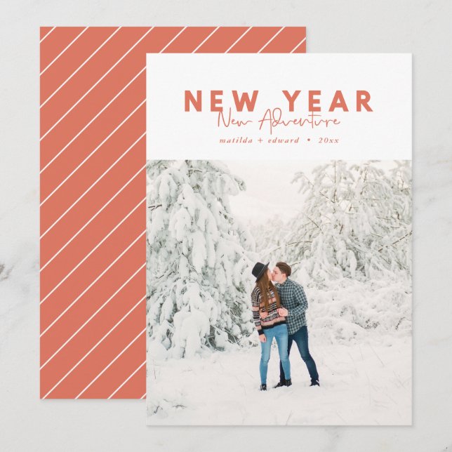 Nouvelle année nouvelle carte de vacances photo av (Devant / Derrière)